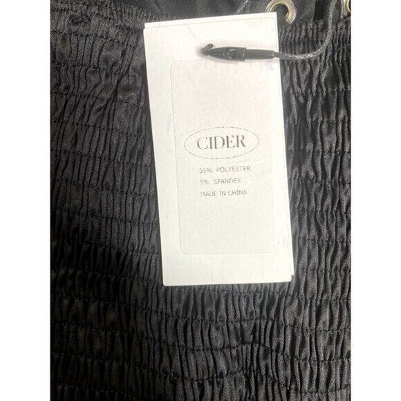 NWT Lace Up Bustier Corset Eyelet Detail Smock Crop Top Adjustable Strap M Black - Picture 10 of 12